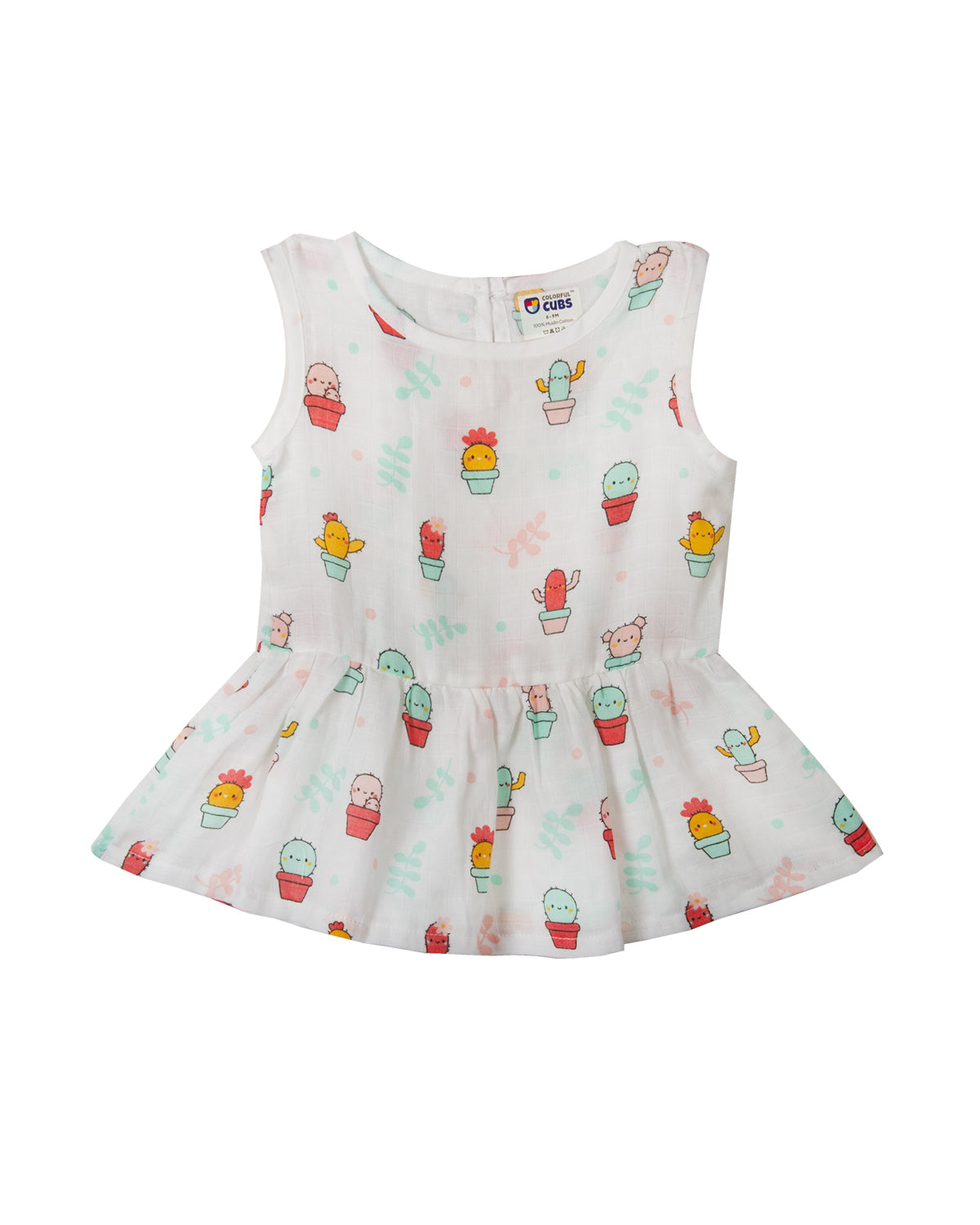 Muslin button frock - CACTUS