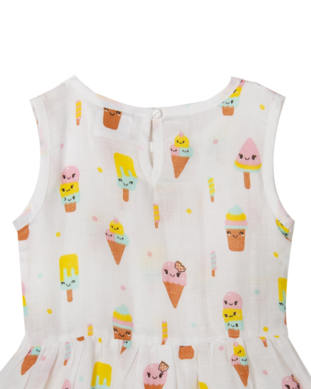 Muslin Button Frock - ICE CREAM