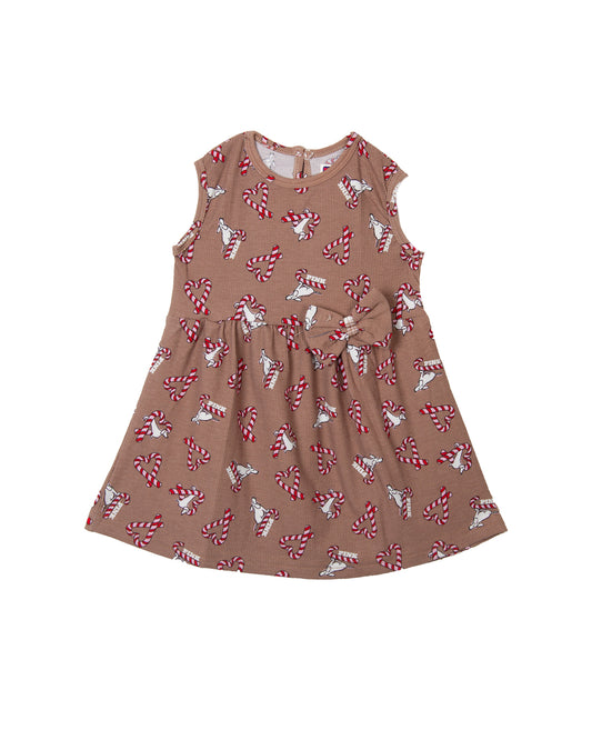 Cotton Sleeveless Frock with Bow -  CANDY